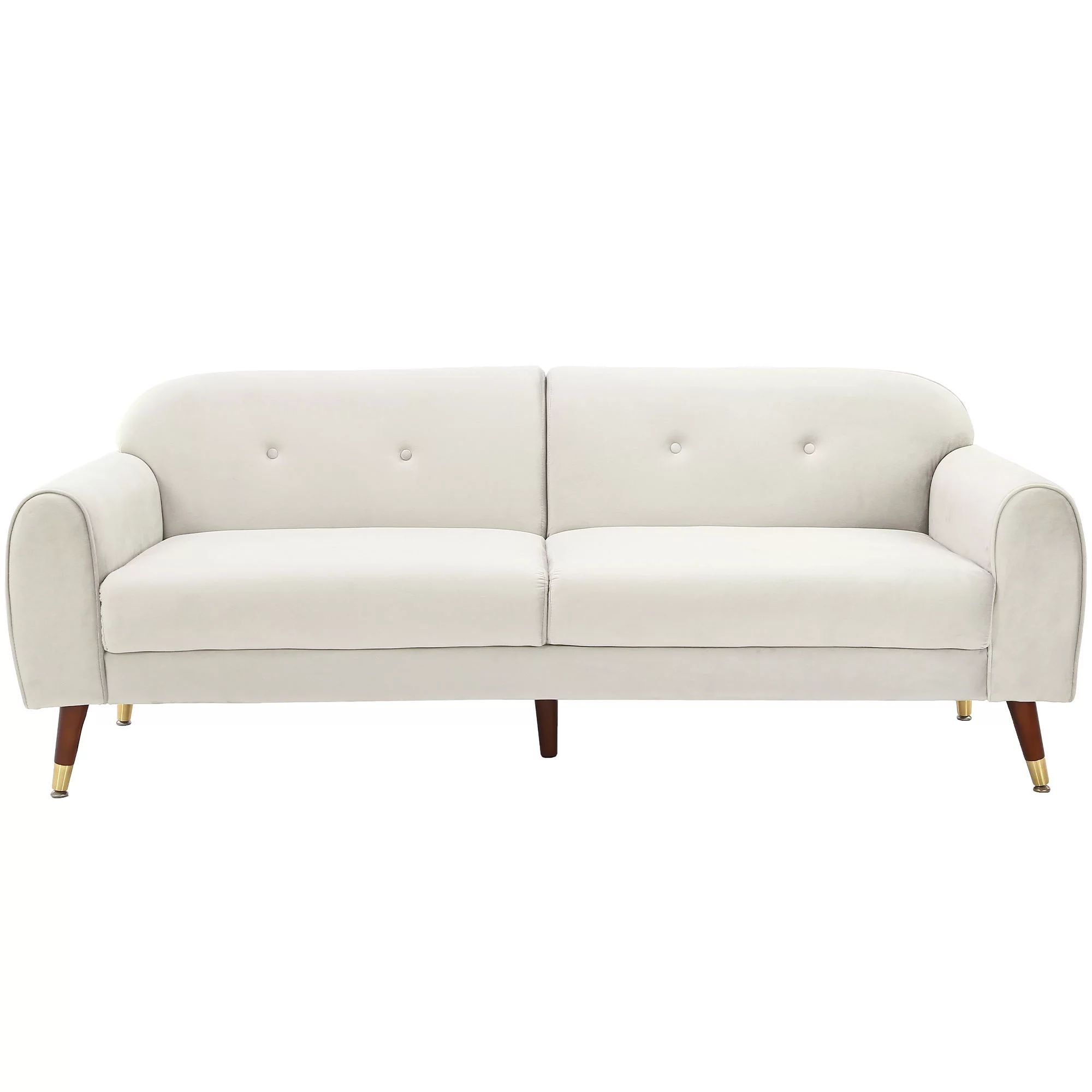 Modstyle Modern Velvet Sofa Couch for Living Room, White 75.5" | Walmart (US)