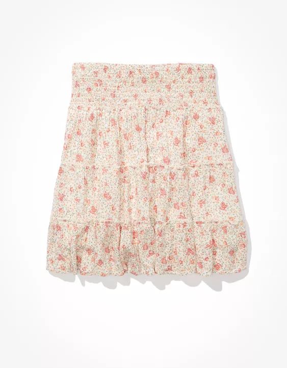 AE Floral Tiered Smocked Mini Skirt | American Eagle Outfitters (US & CA)