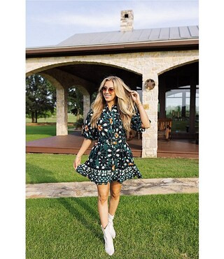 Maxine Short Sleeve Button Down Belted Dress | Dillard's