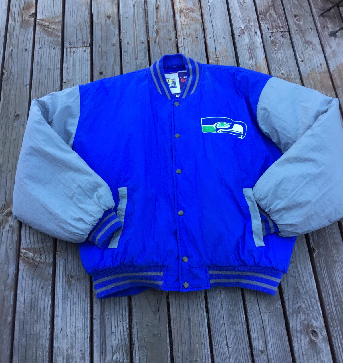 Seattle Seahawks Game Day Jacket XL Quilted Competitor C Vintage Old School | eBay US