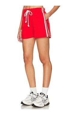 DONNI. Eco Terry Stripe Sweat Short in Tomato from Revolve.com | Revolve Clothing (Global)