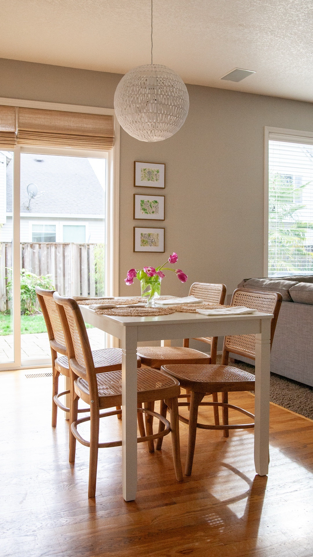 I've been helping my friend update her home, but we weren't sure how to solve the slatted blinds problem in this breakfast area. Enter these lovely Roman shades from Neutral Curtains. They are double on one headrail and they easily replaced the slatted blinds on the doors. We also changed the light fixture and added a nice table and chair set… but we had to start with function first, and these blinds needed to block the sunlight and add privacy. We chose a lined Roman shade with an edge binding. Such a difference and so simple!

You can get 25% off your order at @neutralcurtains with my code Suzannah27!

#LTKHome
