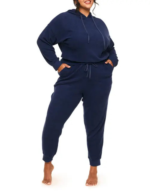 Adore Me Davinia Hoodie And Joggers Set in Navy at Nordstrom, Size 2X | Nordstrom