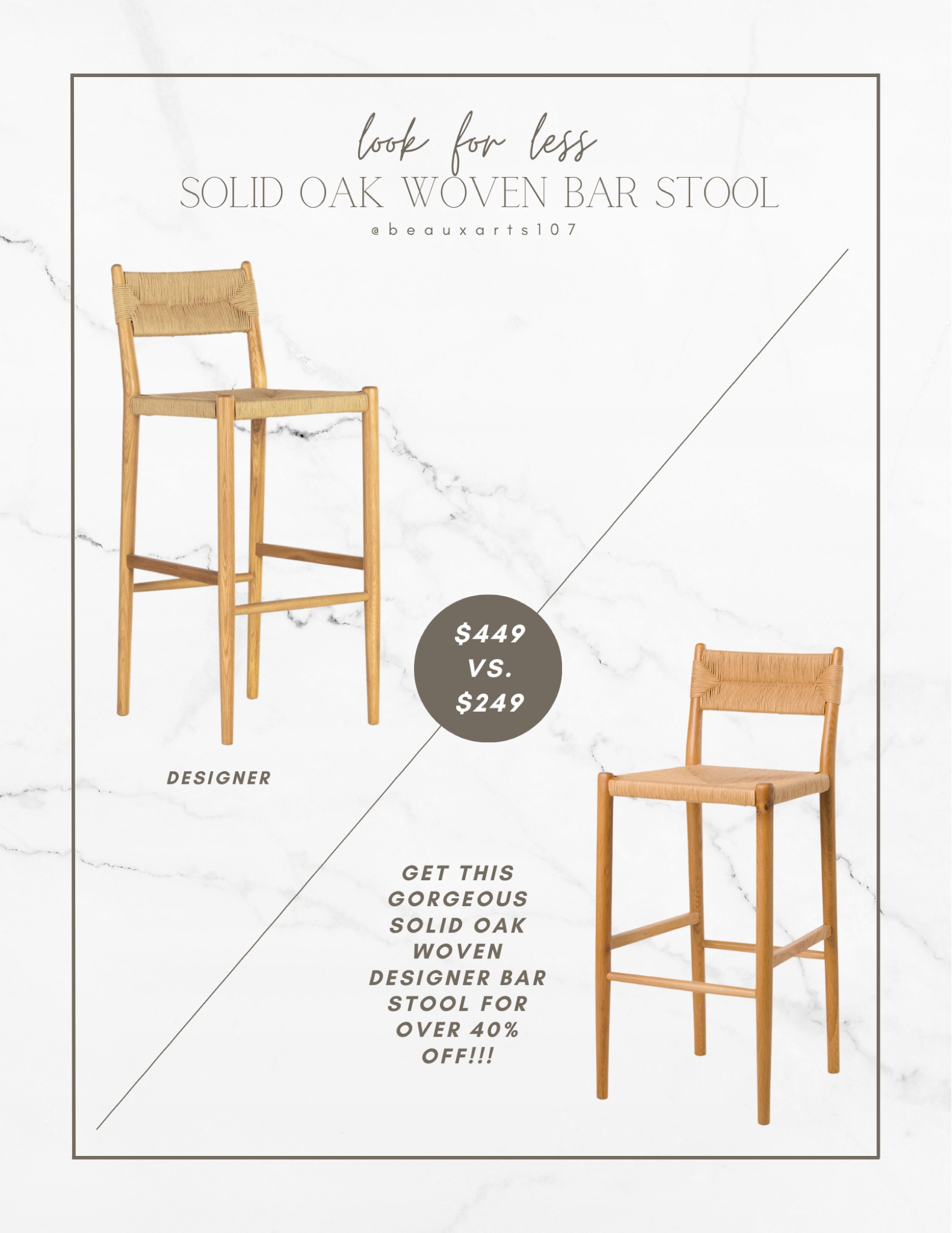 Get this gorgeous designer solid oak wood woven stool for over 40% off! 

#LTKhome #LTKFind #LTKsalealert