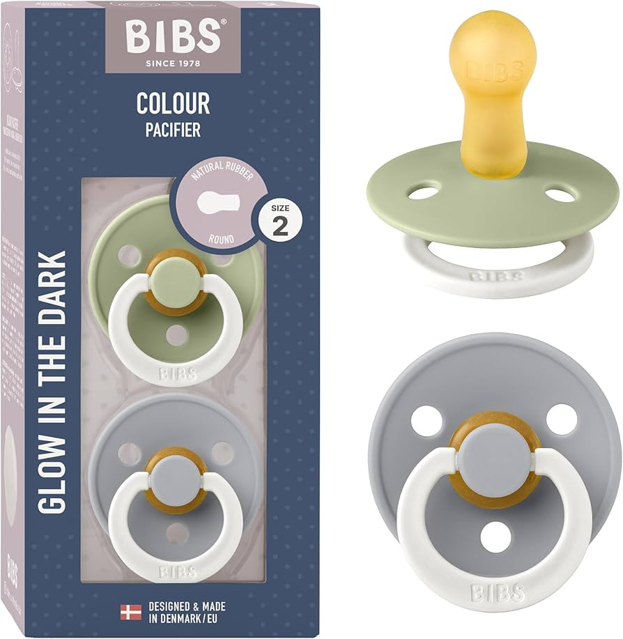 Bibs Pacifiers | Natural Rubber Baby Pacifier | Set of 2 BPA-Free Soothers | Made in Denmark | Sa... | Amazon (US)