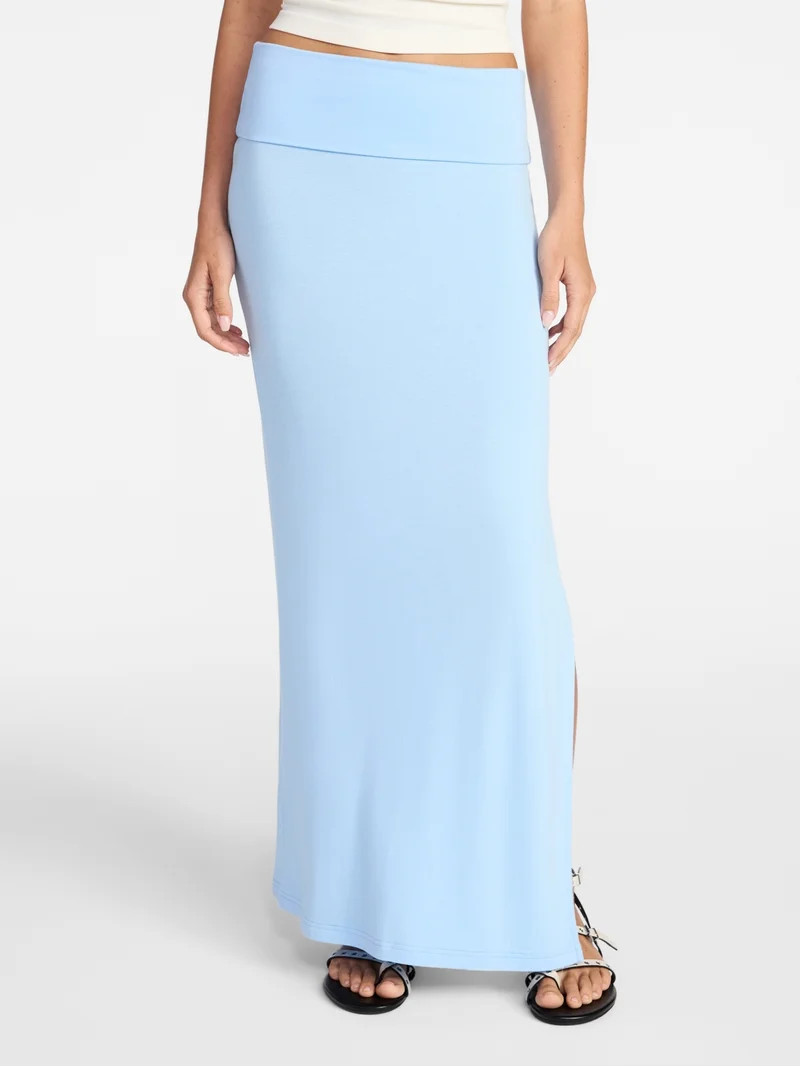 No Boundaries Foldover Maxi Skirt, Women's & Women's Plus XXS-4X | Walmart (US)