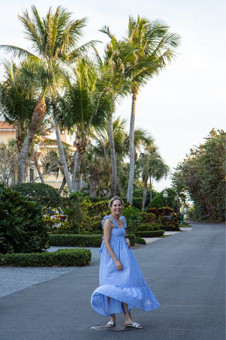 Seersucker at golden hour, always. 🌞💙🫶🏻
Puka the label, support her story, her story market, seersucker dress, tuckernucking, tuckernuck, French sole, Susan Shaw 
