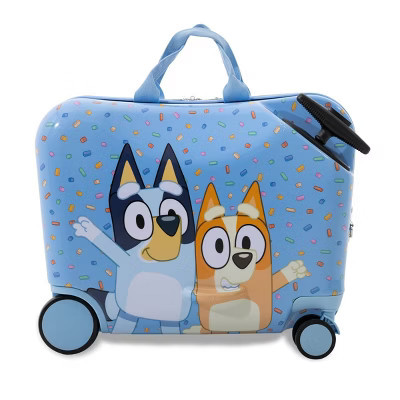 Disney Kids' Bluey Hardside Ride-On Spinner Suitcase - Blue | Target