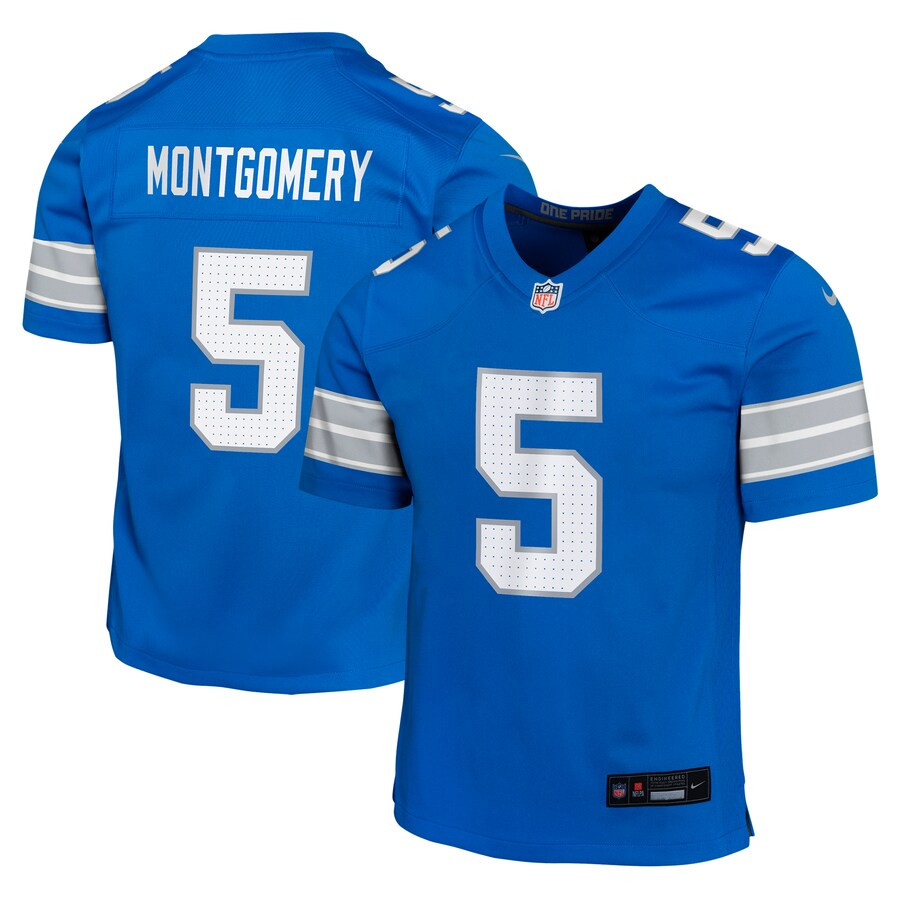 Youth Detroit Lions David Montgomery Nike Blue Team Player Game Jersey | NFL Shop