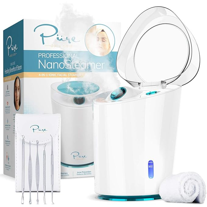 NanoSteamer PRO Professional 4-in-1 Nano Ionic Facial Steamer for Spas - 30 Min Steam Time - Humi... | Amazon (US)