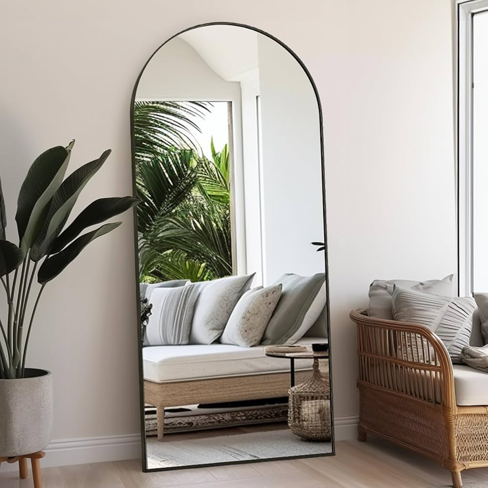 Floor Full Length Mirror, Arched Mirrors Full Length 71"x30" Freestanding Large & with Aluminum F... | Amazon (US)