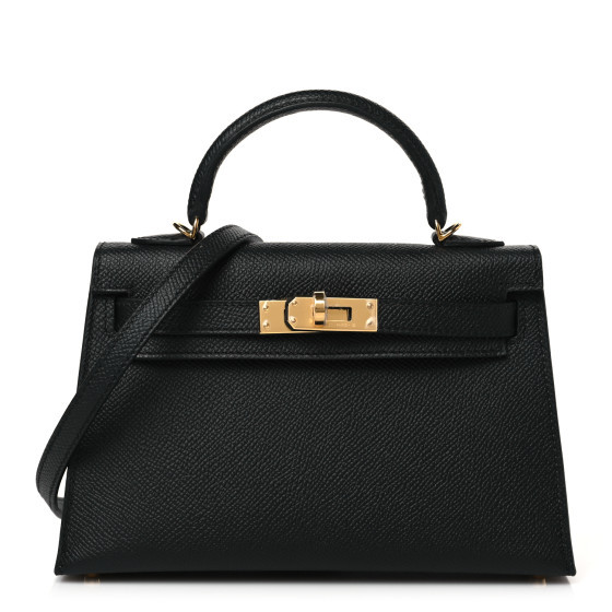 Epsom Mini Kelly Sellier 20 Black | FASHIONPHILE (US)