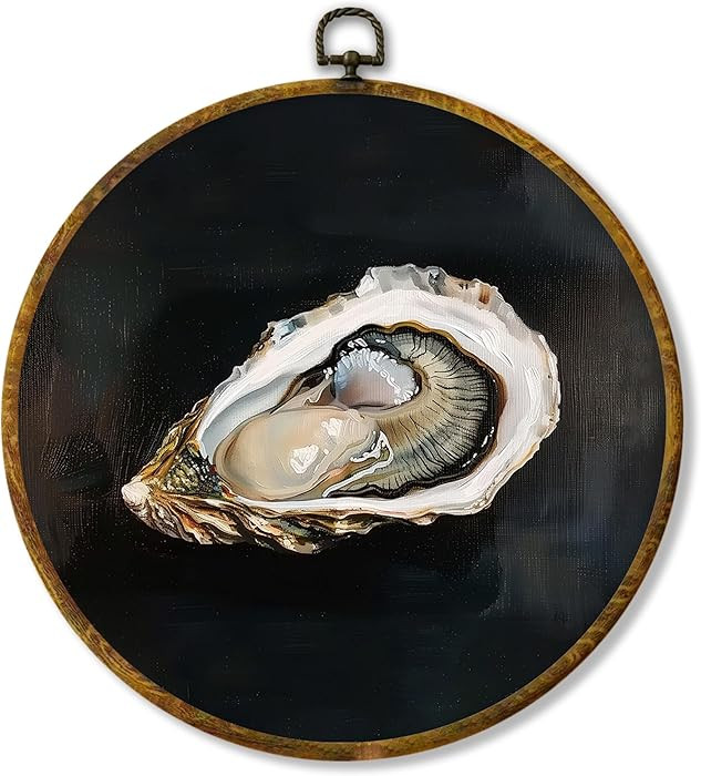 shiviody Fresh Oyster Canvas Wall Art Decor, Coastal Beach Home Decor, Dark Moody Seafood Oyster ... | Amazon (US)