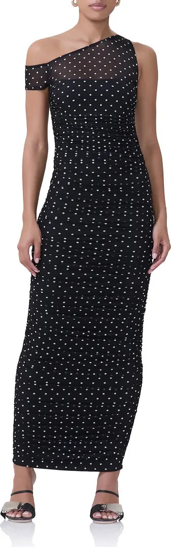 AFRM Biona One-Shoulder Ruched Mesh Maxi Dress | Nordstrom | Nordstrom