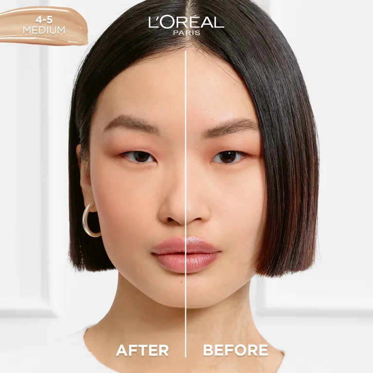 L'Oreal Paris True Match Hyaluronic Tinted Serum Foundation Makeup, 4-5 Medium, 1 fl oz | Walmart (US)