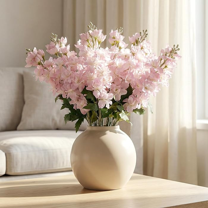 Fake Flowers Delphinium Artificial Flowers Silk Flowers with Stems Long Stem Artificial Flowers f... | Amazon (US)