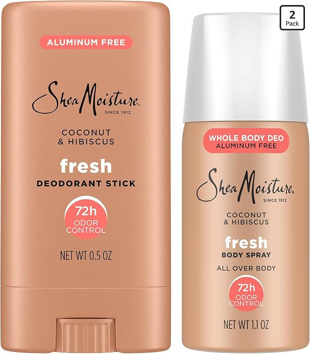 SheaMoisture Aluminum-Free Deodorant, Travel-Size Set \u2013 Fresh Body Spray & Deodorant Stick, ... | Amazon (US)