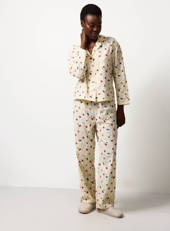 Yellow Striped Fruit Print Traditional Pyjamas 14 | Tu Clothing