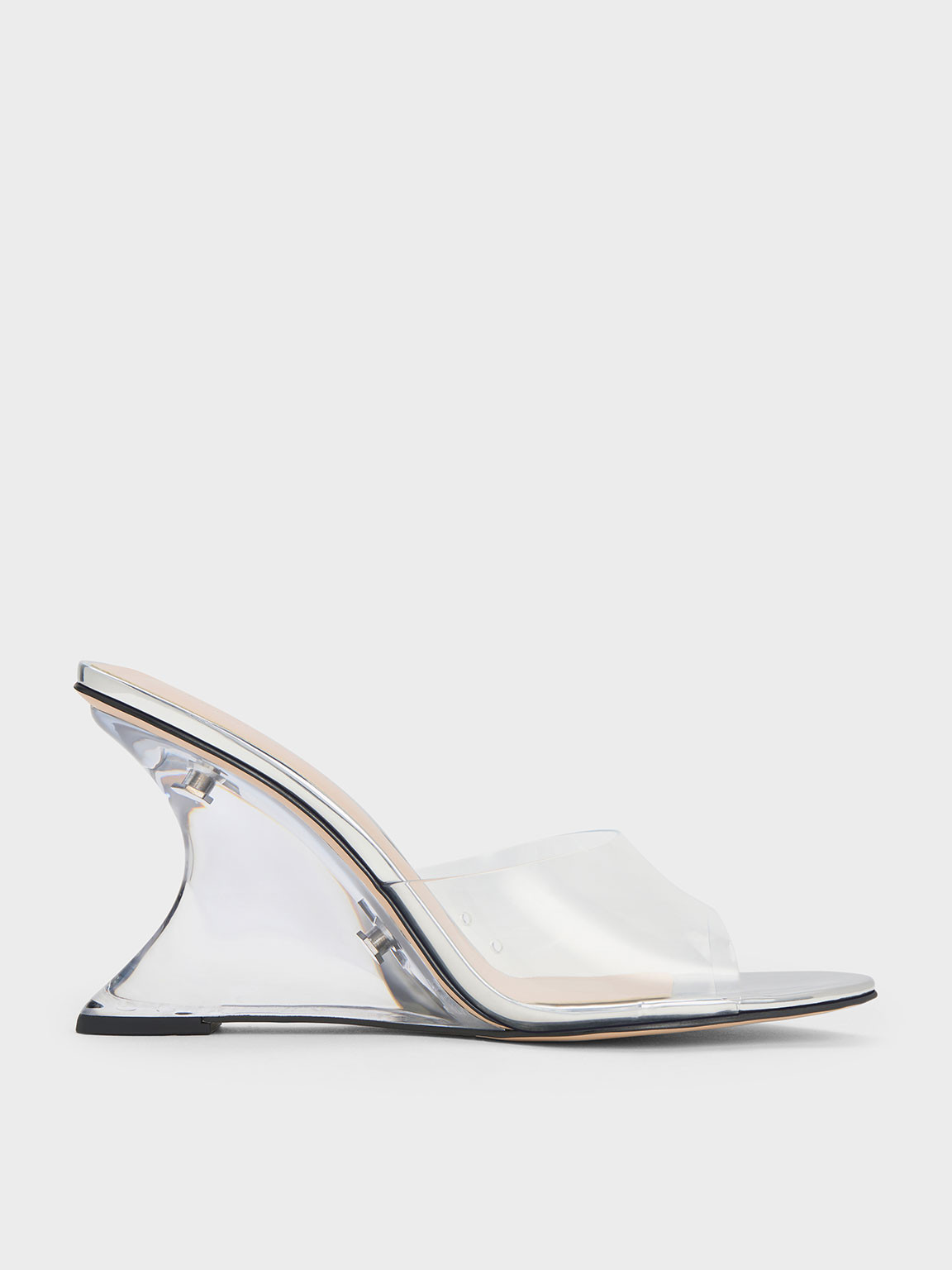 Metallic Sculptural Heel Wedges
 - Silver | Charles & Keith UK