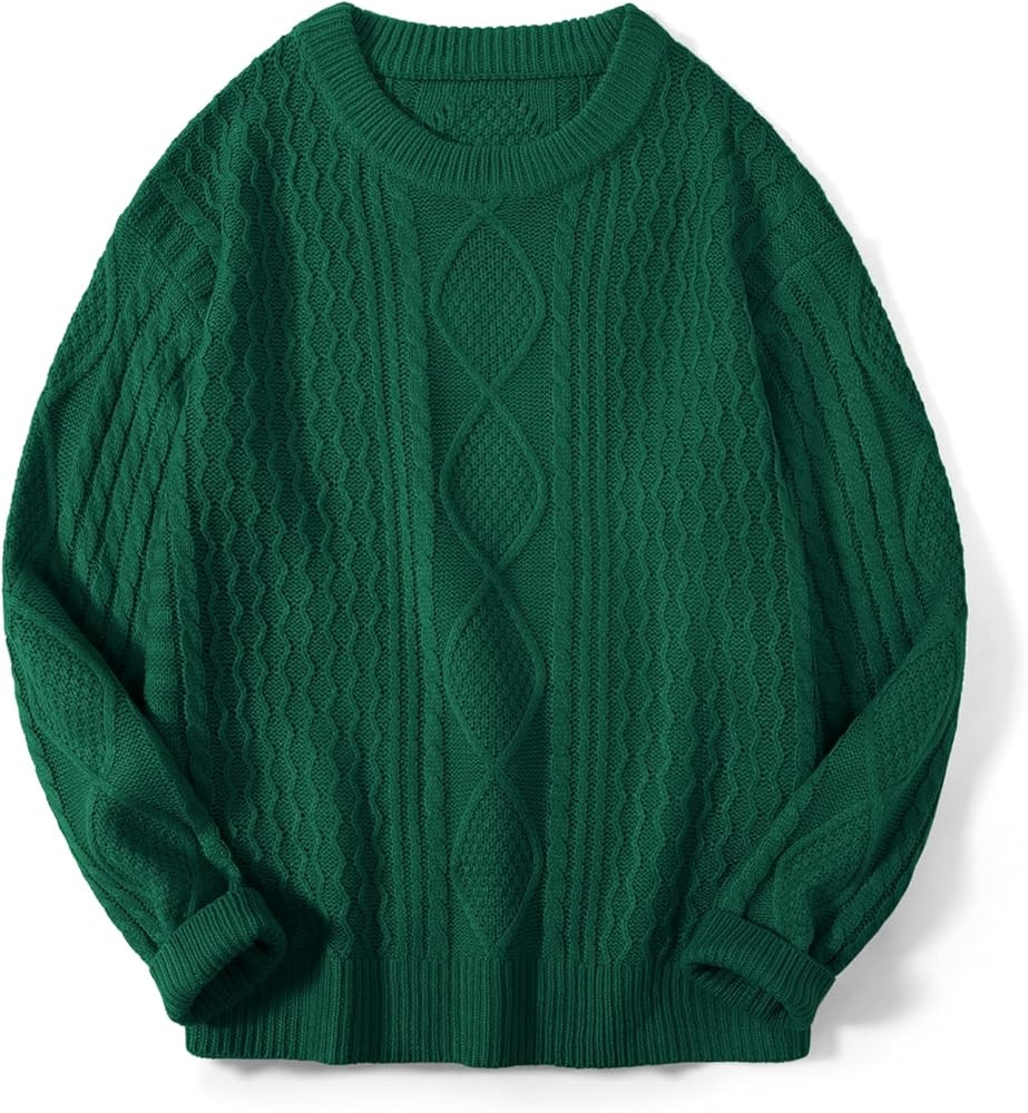 Zeagoo Cable Knit Sweater Women Crewneck Long Sleeve Sweater 2024 Fall Chunky Vintage Pullover To... | Amazon (US)