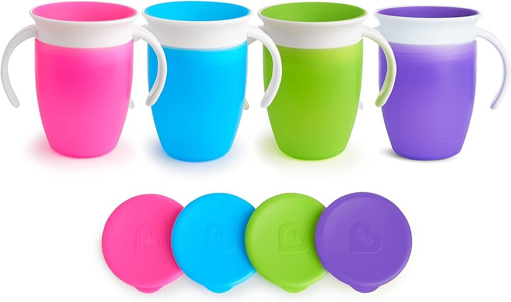 Munchkin Miracle 360 Trainer Cups with Lids, 7 Ounce, 4 Pack | Amazon (US)
