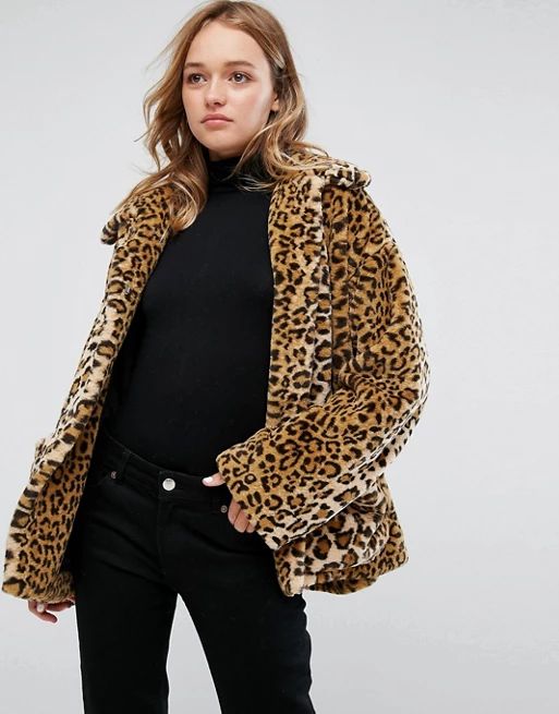 Monki Leopard Faux Fur Jacket | ASOS US