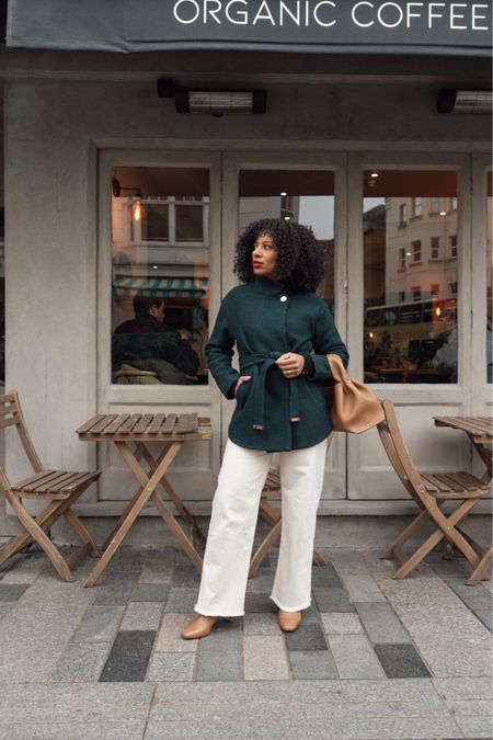 Petite Winter Outfit. This look consists of cream / beige trousers, green cropped coat and camel boots. 

Petite fashion, white jeans, petite style, winter looks, spring outfits 

#LTKSeasonal #LTKstyletip #LTKeurope