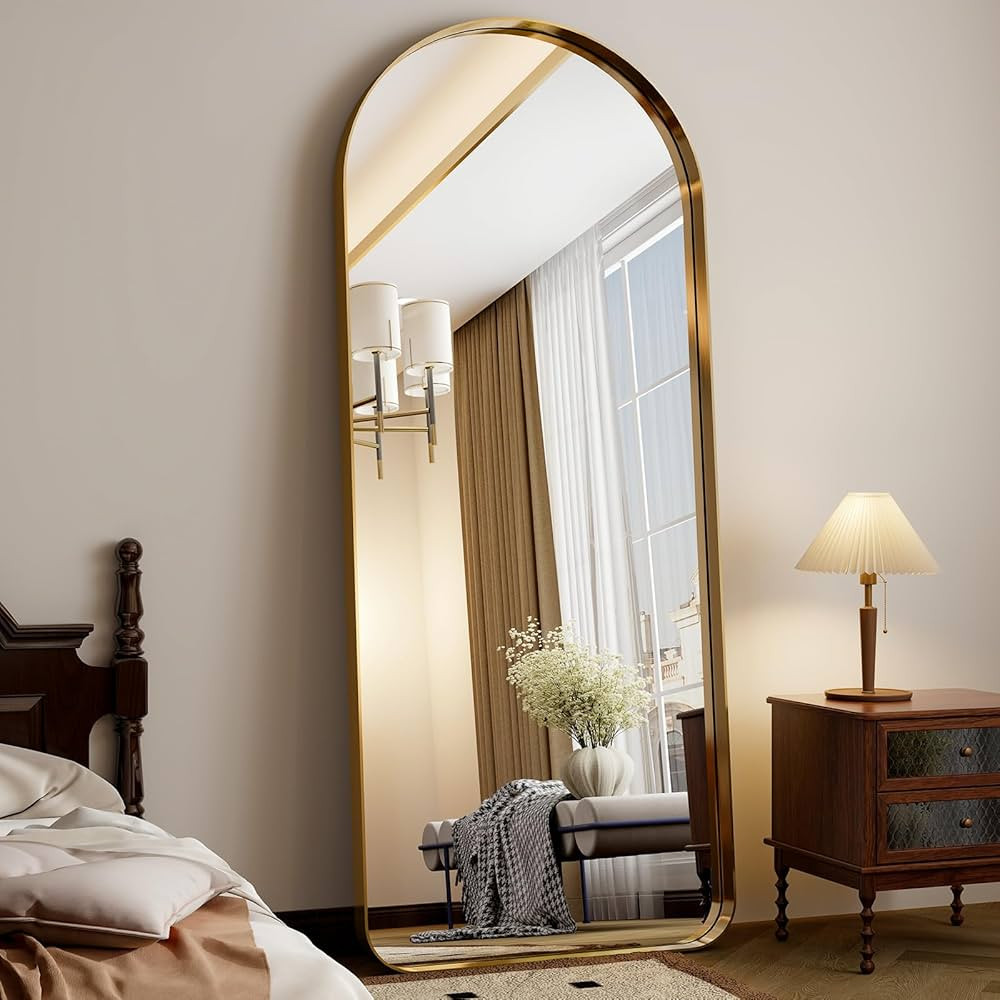Extra Large 71"x30" Arched Full-Length Mirror - Wall-Mounted or Leaning Mirror with Aluminum Allo... | Amazon (US)