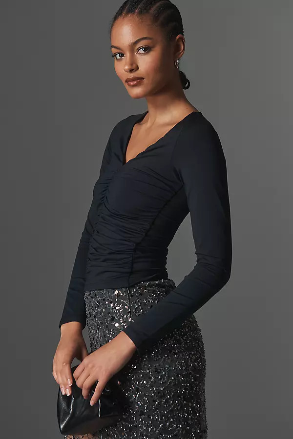 Long-Sleeve Ruched Top | Anthropologie (US)
