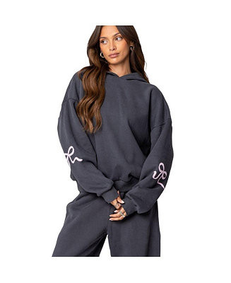 Edikted Womens Bonney Bow Detail Hoodie - Macy's | Macy's
