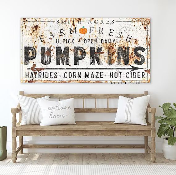 Pumpkin Patch Sign Rustic Fall Decoration Family Name Sign - Etsy | Etsy (US)