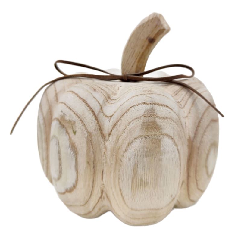 Natural Wood Pumpkin, 5.4" | At Home