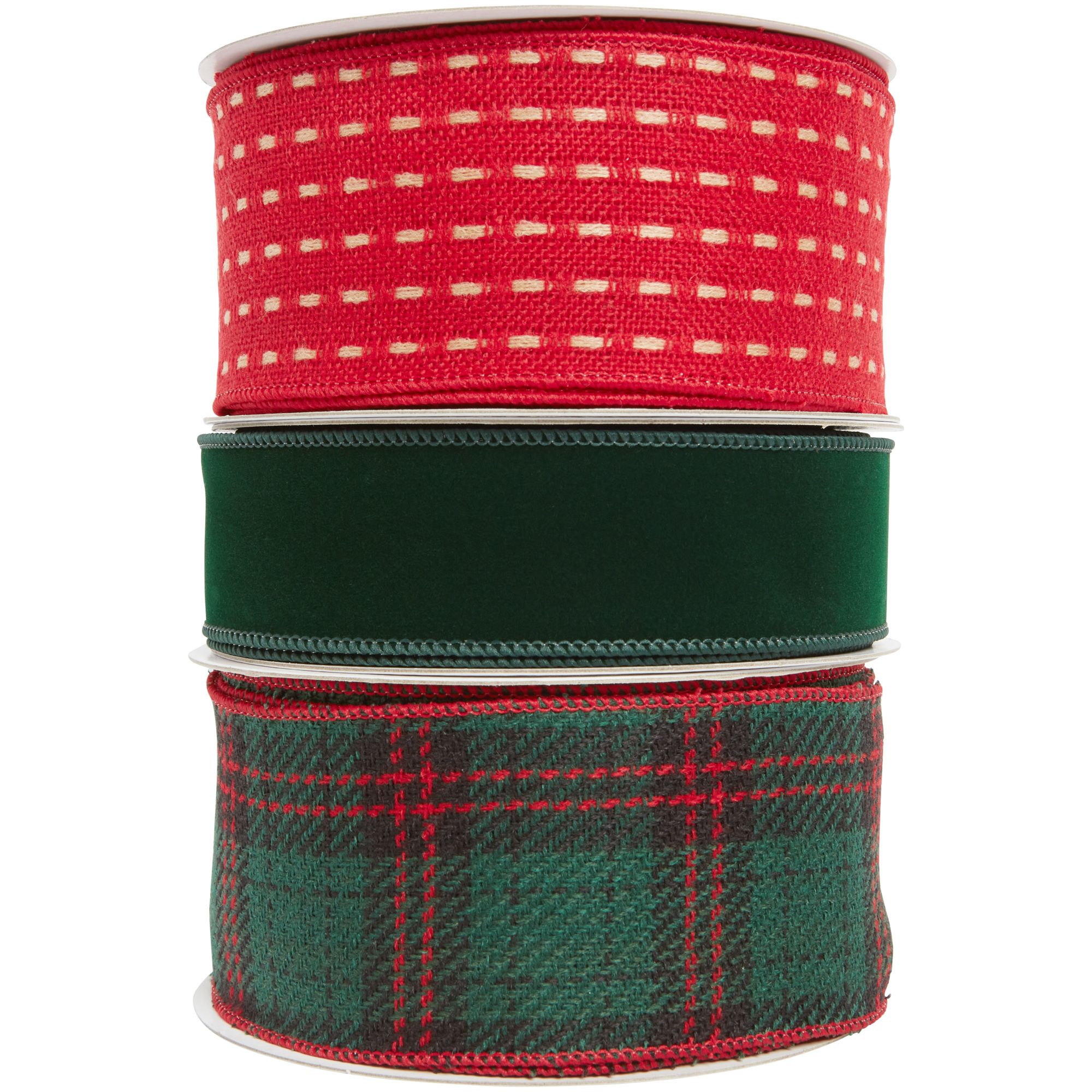 Holiday Time Holly Bough Ribbon, 7.25 inch, 3 Pack | Walmart (US)