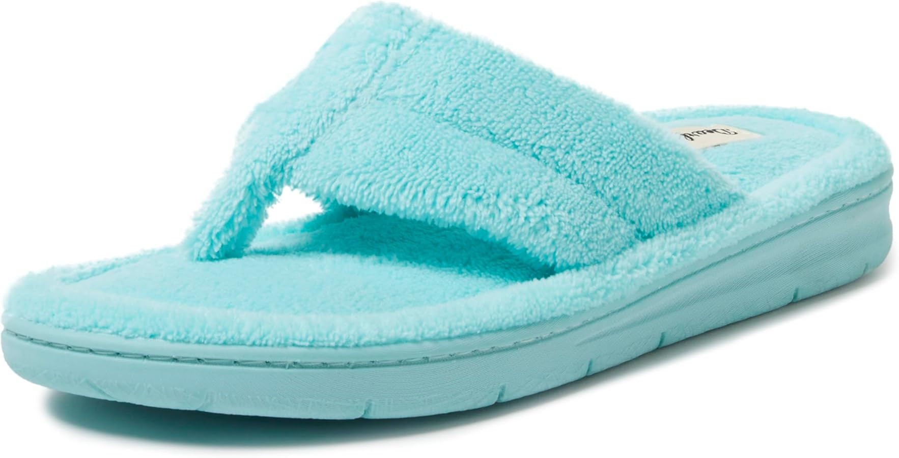 Dearfoams Women's Melanie Colorblocked Microfiber Terry Thong Slipper | Amazon (US)