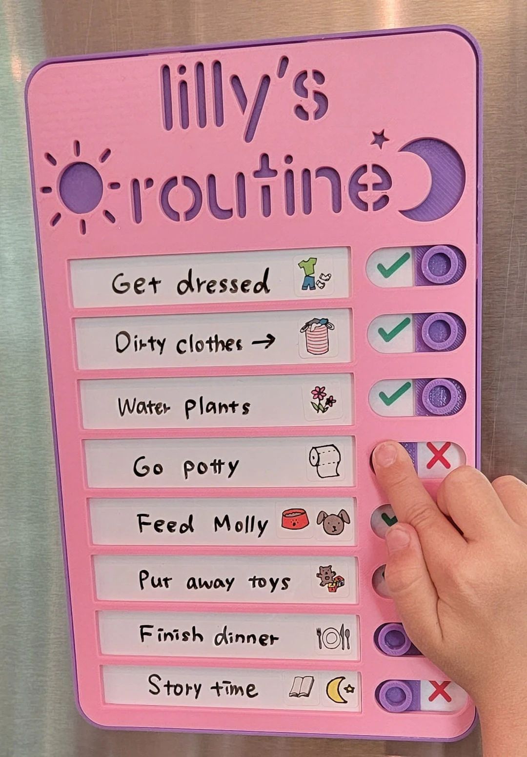 Sliding Routine Chart, Chore Chart, Daily Checklist, Kids Daily Tasks, Daily Routine | Magnetic |... | Etsy (US)