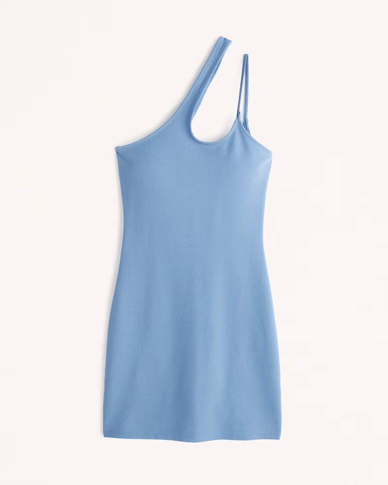 Asymmetrical One-Shoulder Ponte Mini Dress | Abercrombie & Fitch (US)