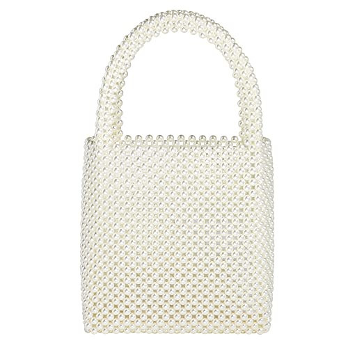 Grandxii Pearl Clutch Purse White Summer Handbag Tote Bag Evening Party Bag With Pearls For Women | Amazon (US)