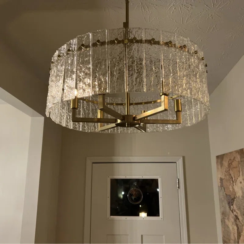 Friedhardt 6-Light Dimmable Drum Chandelier with Textured Glass | Wayfair North America