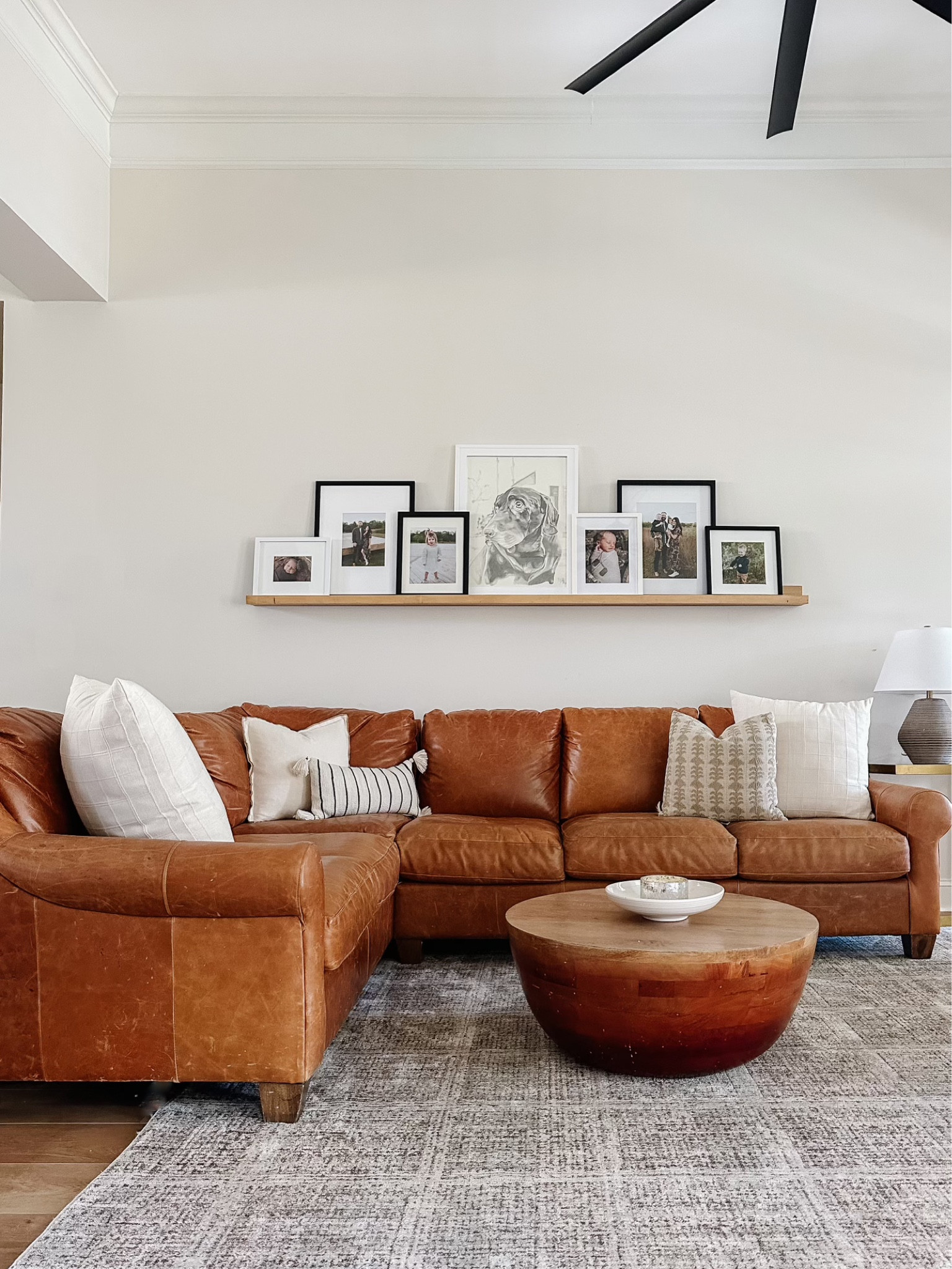 The center of our home ♥️ #leathercouch #angelarosexloloi #cognacsofa 

#LTKhome