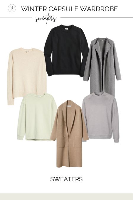 Winter capsule wardrobe // winter outfit ideas // what to wear // winter layers // cashmere sweaters // basics // coatigan // long sweater 

#LTKSeasonal