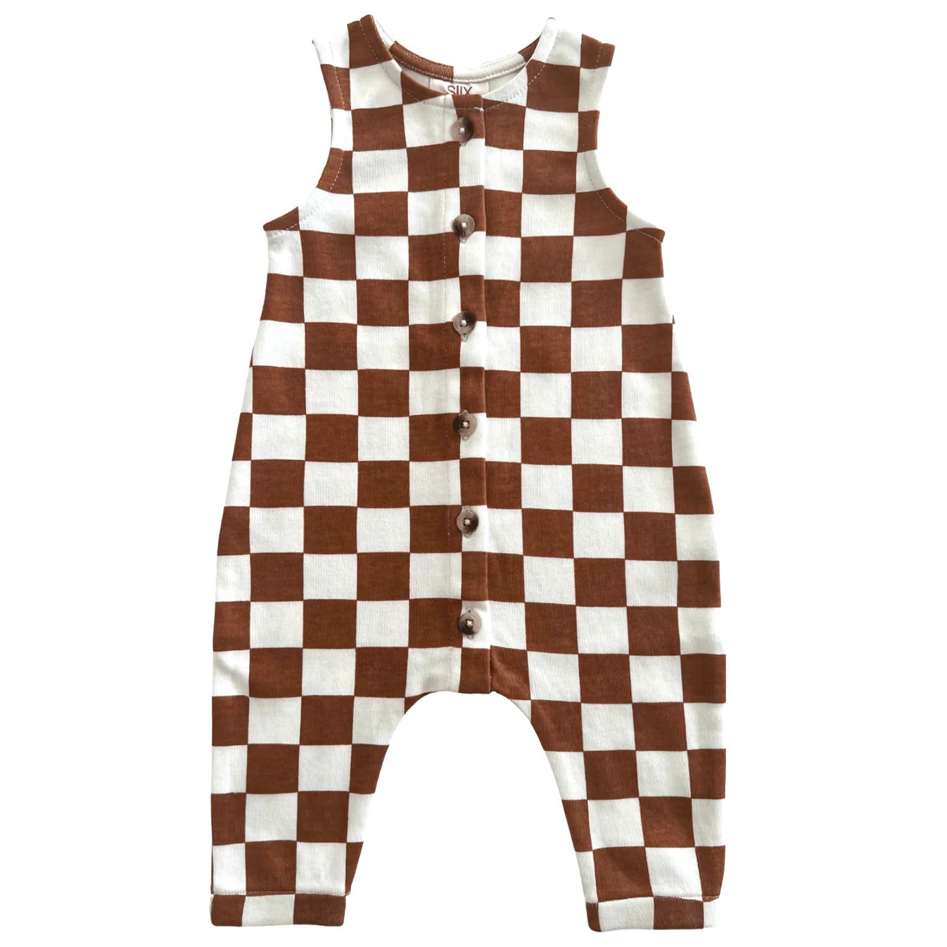 Stracciatella Checkerboard / Organic Bay Jumpsuit | SpearmintLOVE