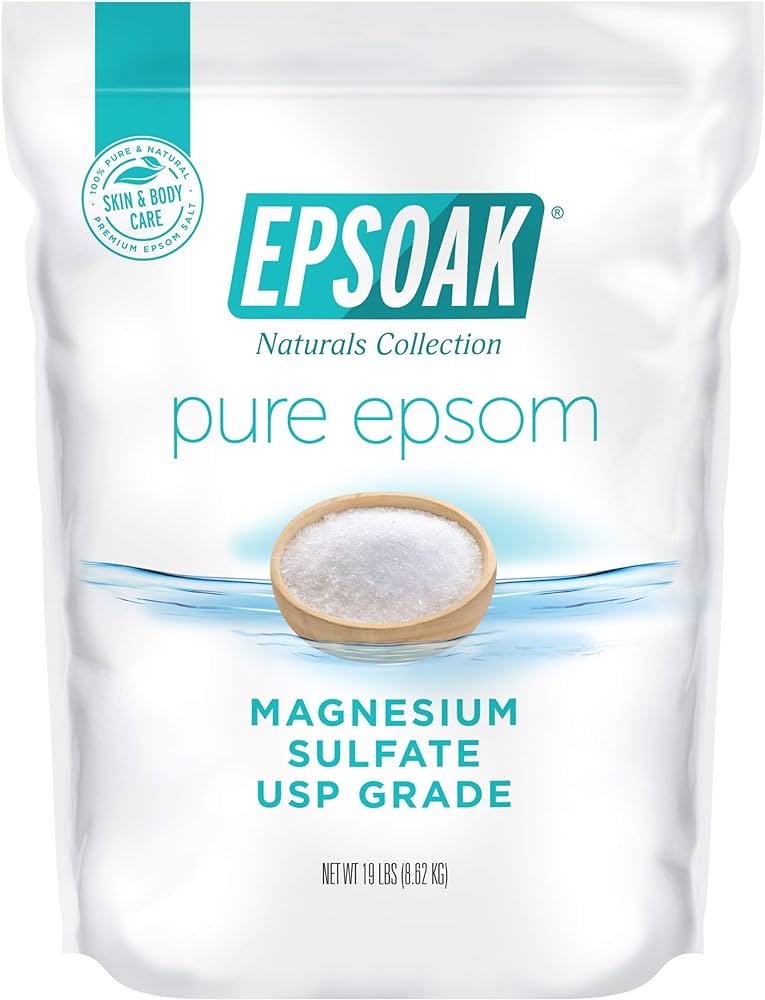 Epsoak Epsom Salt 19 lb Resealable Bulk Bag, Magnesium Sulfate USP. Unscented, Made in The USA, C... | Amazon (US)
