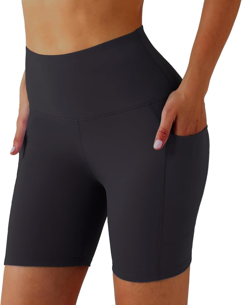 YOYOYOGA Yoga Shorts for Women High Waist Tummy Control Biker Shorts with Pocket Workout Gym Voll... | Amazon (US)