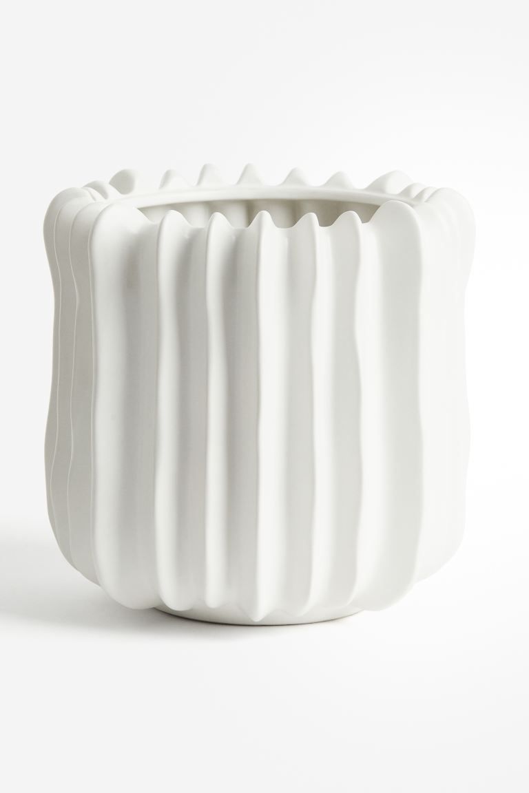 Stoneware Plant Pot - White - Home All | H&M US | H&M (US + CA)