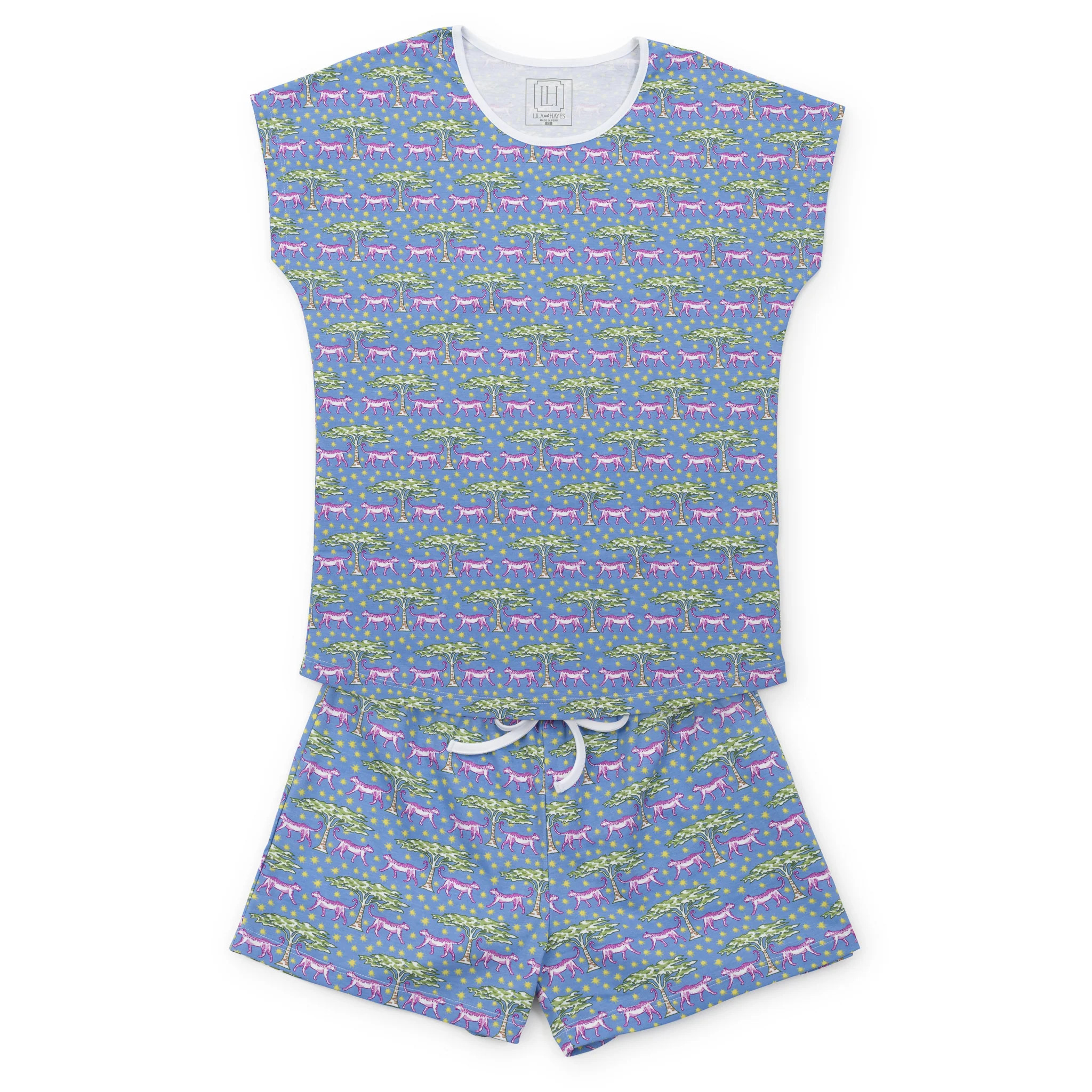 Riley Women's Pajama Short Set - Royal Safari | Lila and Hayes