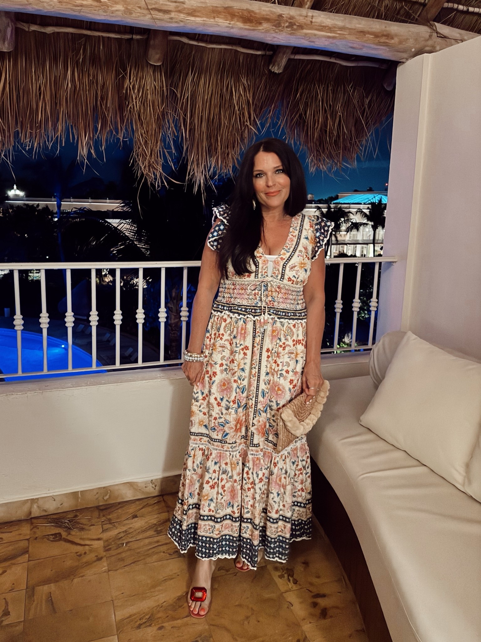Tapestry cream maxi dress to wear on a tropical resort trip 

#LTKTravel #LTKootd #LTKOver40