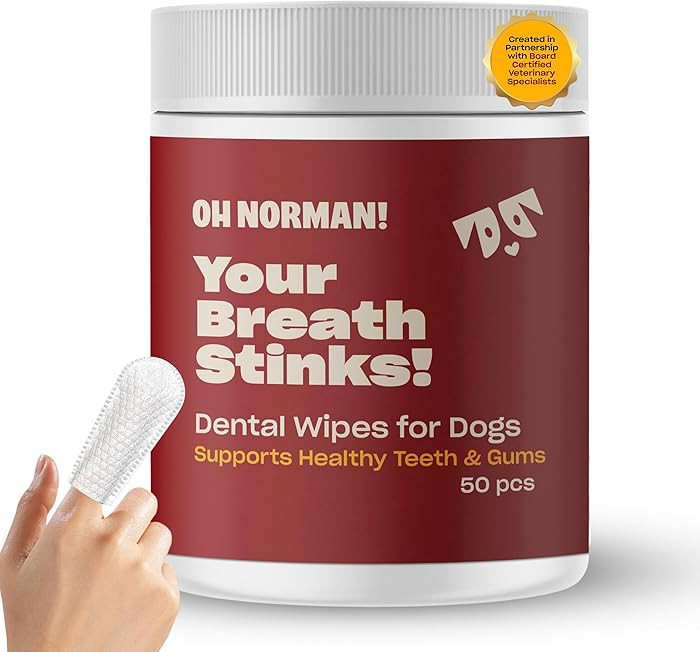 OH NORMAN! Dog Dental Wipes - Vet-Approved Pet Dental Finger Wipes for Oral Hygiene & Fresh Breat... | Amazon (US)