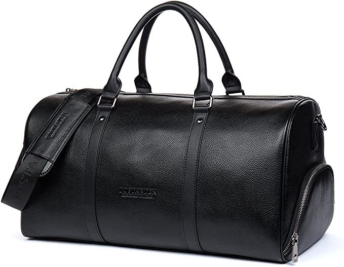 BOSTANTEN Genuine Leather Travel Weekender Overnight Duffel Bag Gym Sports Luggage Tote Duffle Ba... | Amazon (US)