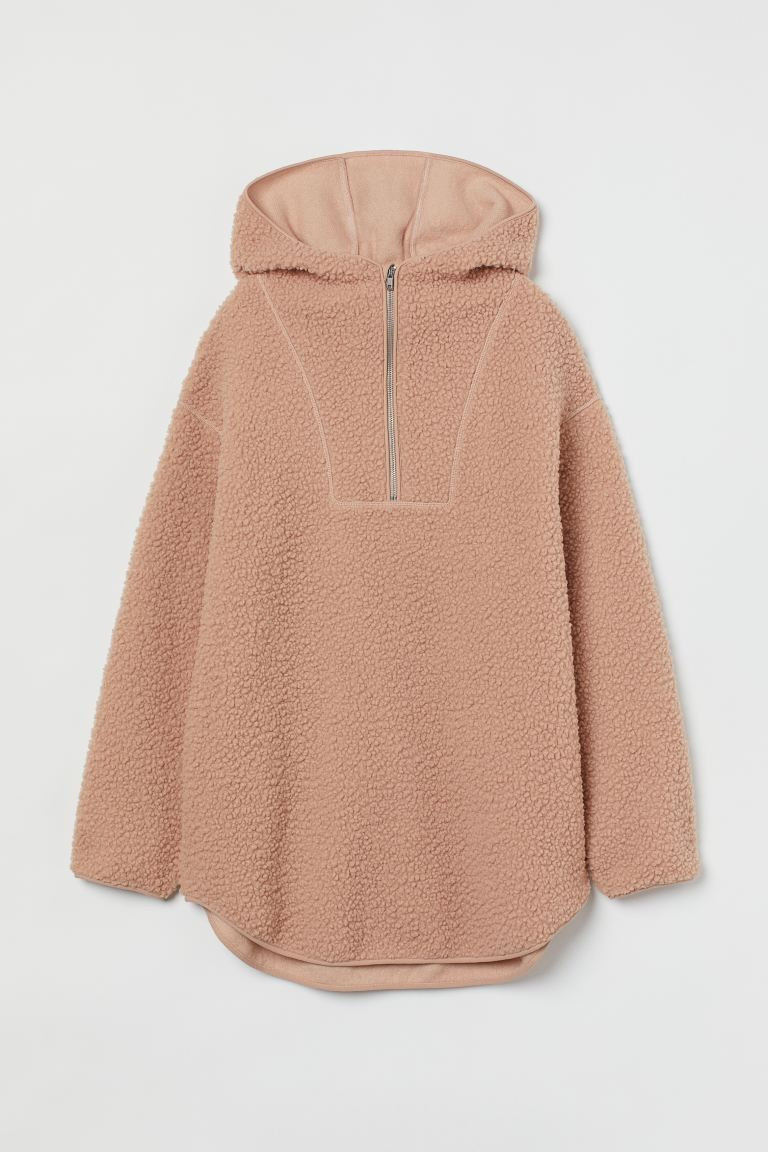 Oversized Faux Shearling Hoodie | H&M (US + CA)