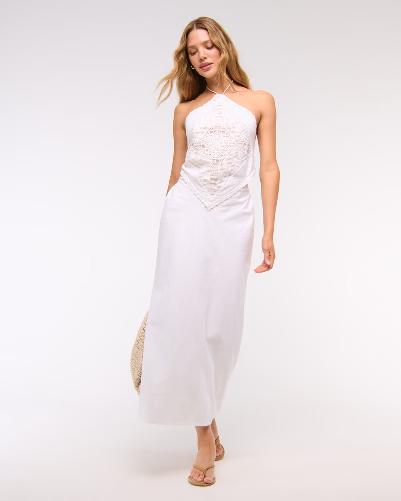 Women's Halter Cutout Midi Dress | Women's New Arrivals | Abercrombie.com | Abercrombie & Fitch (US)